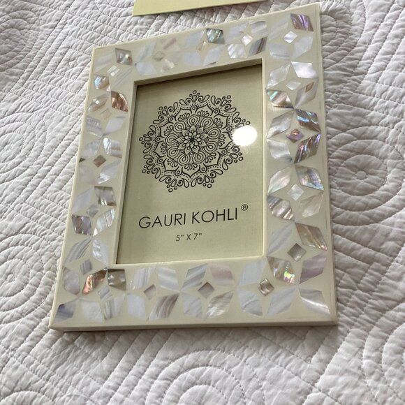 NEW Gauri Kohli Uday Picture Frame  5" X 7" Handcrafted Mother Of Pearl Mosaic G - Picture 12 of 16
